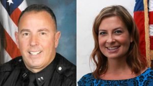 The bodies of Los Alamitos police Capt. Rick Moore, 49, of Seal Beach and Westminster City Clerk Amanda Jensen, 37, of Garden Grove were discovered at about 2 a.m. in the 100 block of 7th Street. According to the Orange County Coroner’s office, they died at 7:20 p.m.