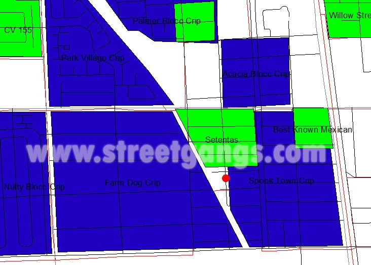 jstone0809_map_wm Red dot represents the location of the shooting that was arrested for.