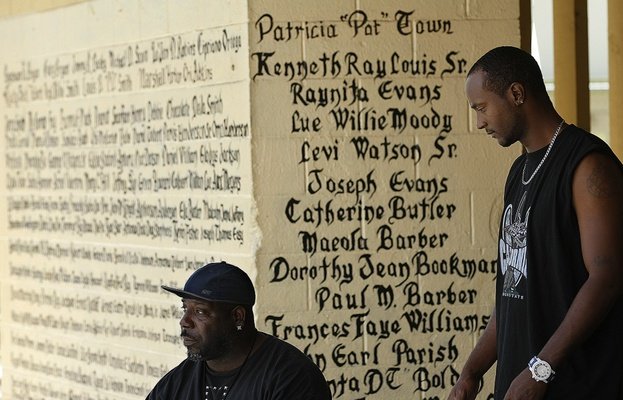 At Nickerson Gardens, ‘the wall’ of names is sacred ground